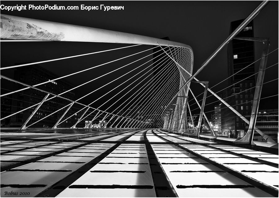 Bridge, City, Downtown, Urban, Dock, Landing, Pier