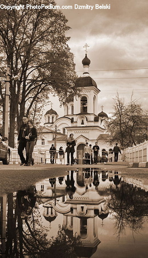 Architecture, Mansion, Gazebo, Pedestrian, Person, Art, Sculpture