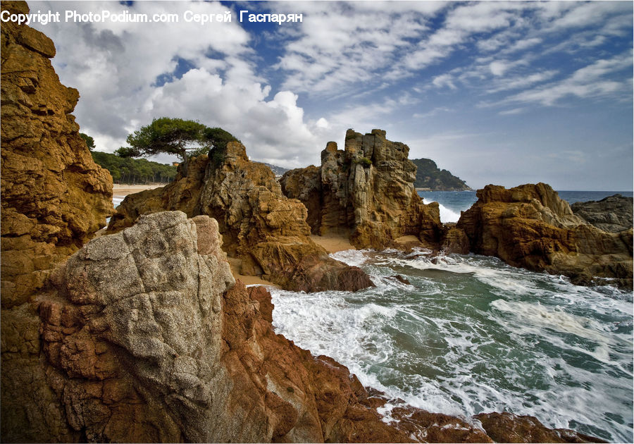 Cliff, Outdoors, Promontory, Rock, Coast, Sea, Water