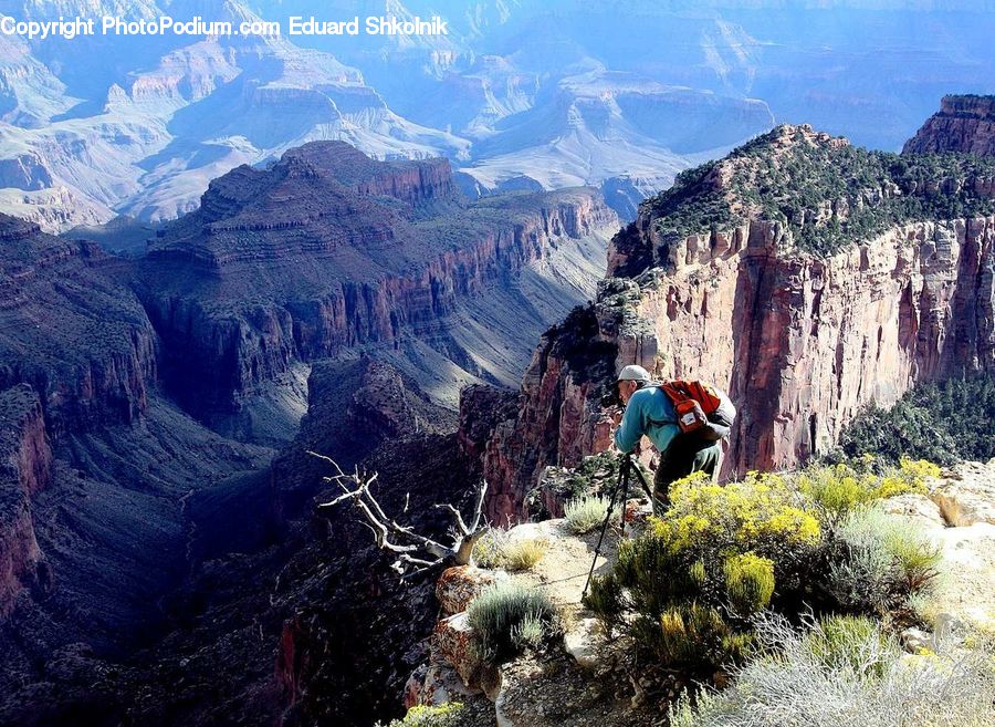 Crest, Mountain, Outdoors, Peak, Canyon, Valley, Bush