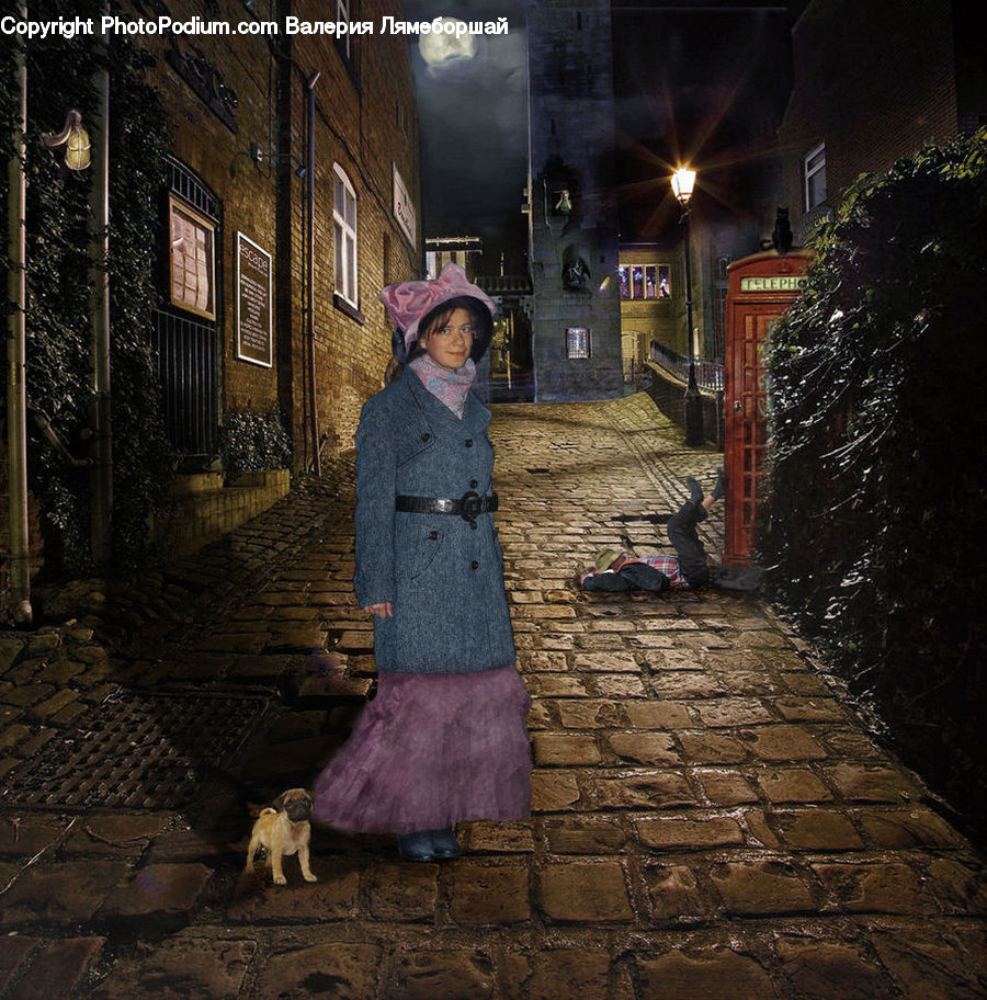People, Person, Human, Cobblestone, Pavement, Walkway, Coat