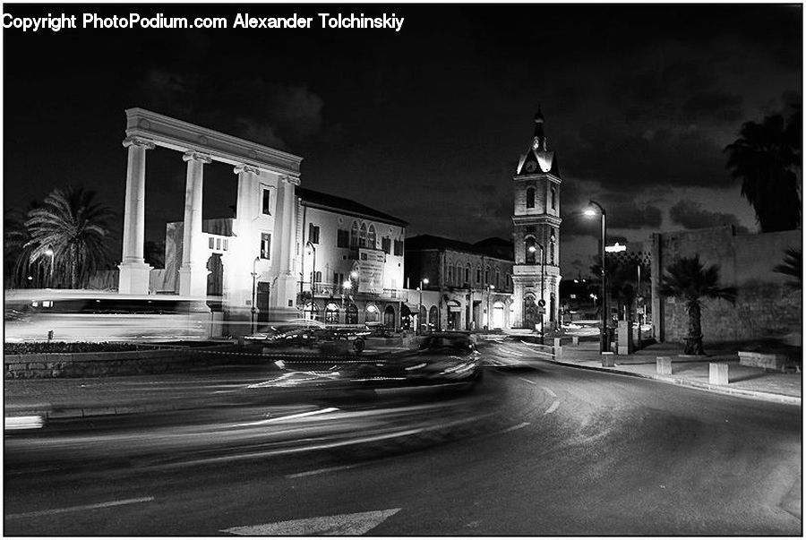 Plant, Potted Plant, Downtown, Neighborhood, Town, Intersection, Road
