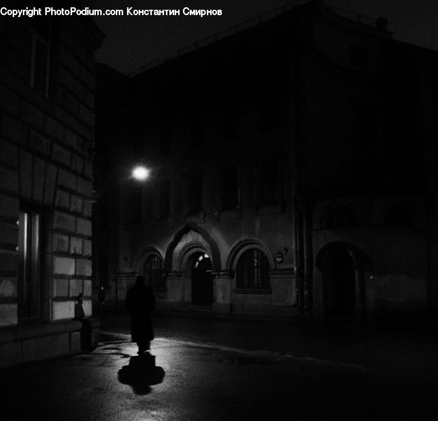 Couch, Furniture, Night, Outdoors, Alley, Alleyway, Road