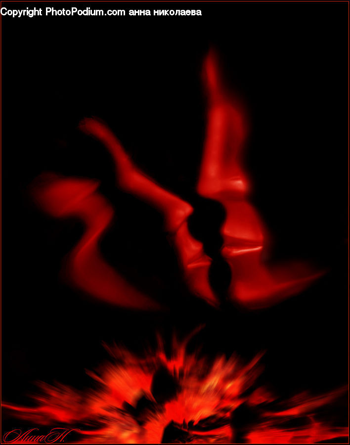 Fire, Flame, Silhouette, Dawn, Dusk, Red Sky, Sky