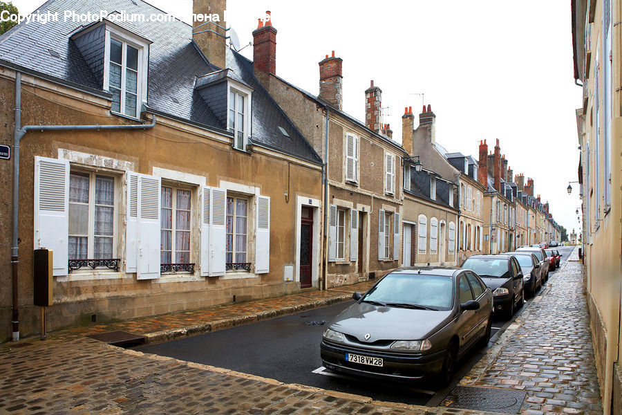 Building, House, Housing, Cobblestone, Pavement, Walkway, Downtown