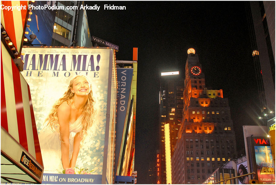 Flyer, Poster, City, Downtown, Metropolis, Urban, Building