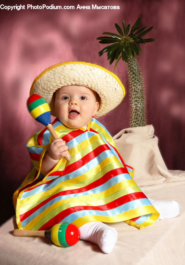 People, Person, Human, Plant, Bonnet, Hat, Baby