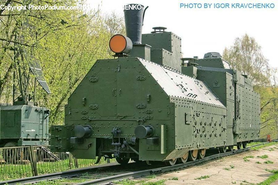 Train, Vehicle, Army, Tank, Half Track, Rail, Train Track
