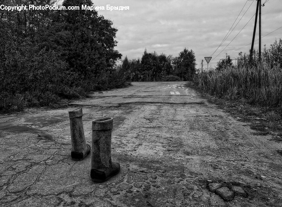 Pole, Field, Bench, Path, Trail, Countryside, Outdoors