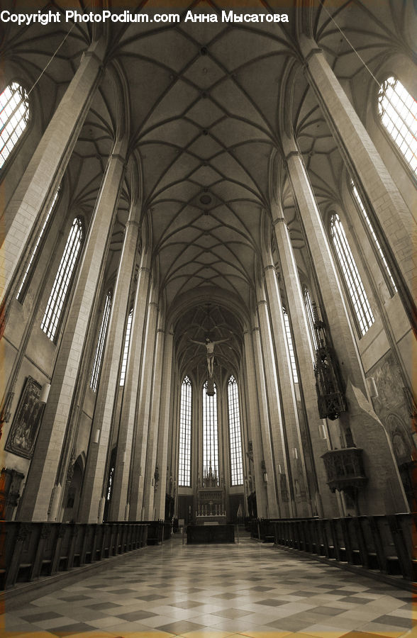 Aisle, Corridor, Column, Pillar, Architecture, Church, Worship