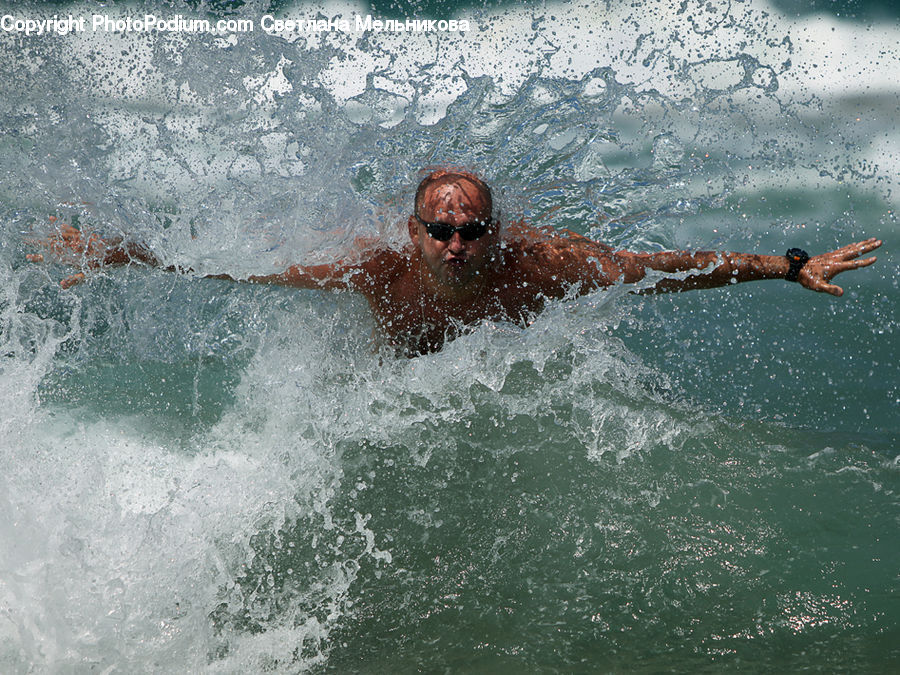 Sport, Swimming, Water, Outdoors, Sea, Sea Waves