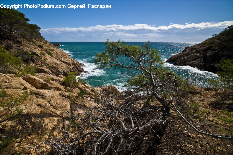 Cliff, Outdoors, Nature, Promontory, Coast, Sea, Water