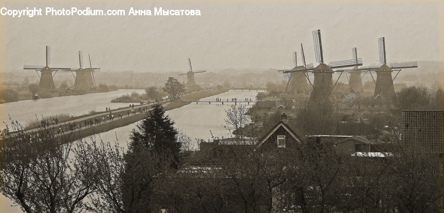 Countryside, Outdoors, Canal, River, Water, City, Downtown