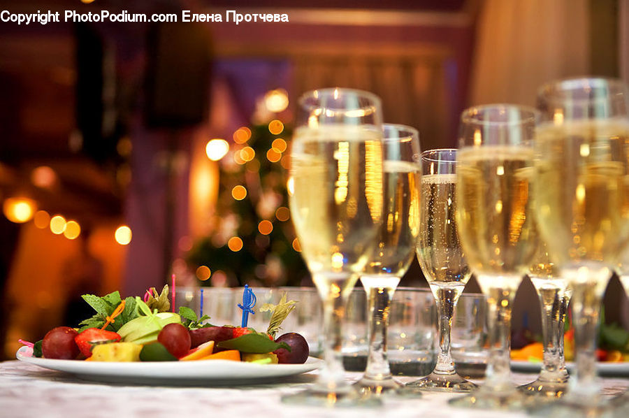 Fruit, Glass, Goblet, Dinner, Food, Meal, Supper