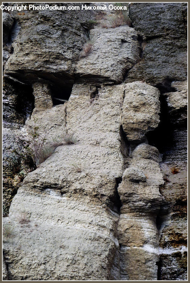 Rock, Hole, Cliff, Outdoors, Rubble, Cobblestone, Pavement