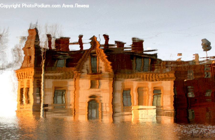 Rust, Brick, Architecture, Mansion, Flood, Column, Pillar