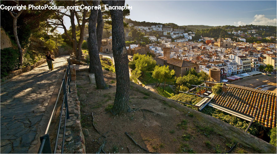 Aerial View, Building, Downtown, Town, Patio, Pergola, Porch
