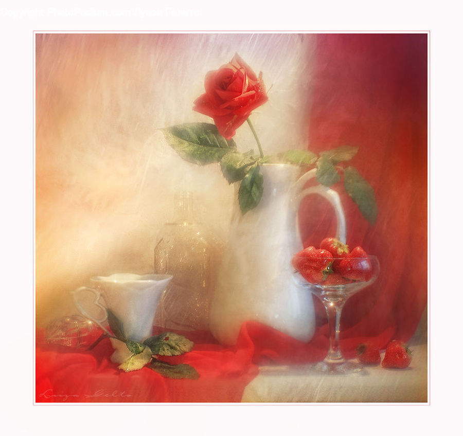 Blossom, Flower, Plant, Rose, Fruit, Strawberry, Alcohol