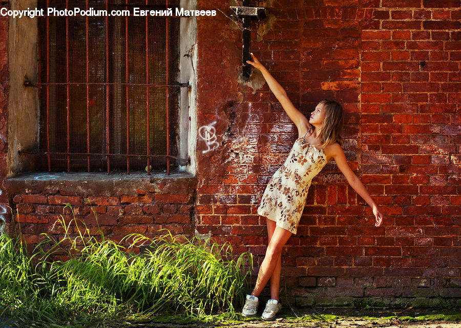Brick, Field, Grass, Grassland, Plant, Dance, Dance Pose