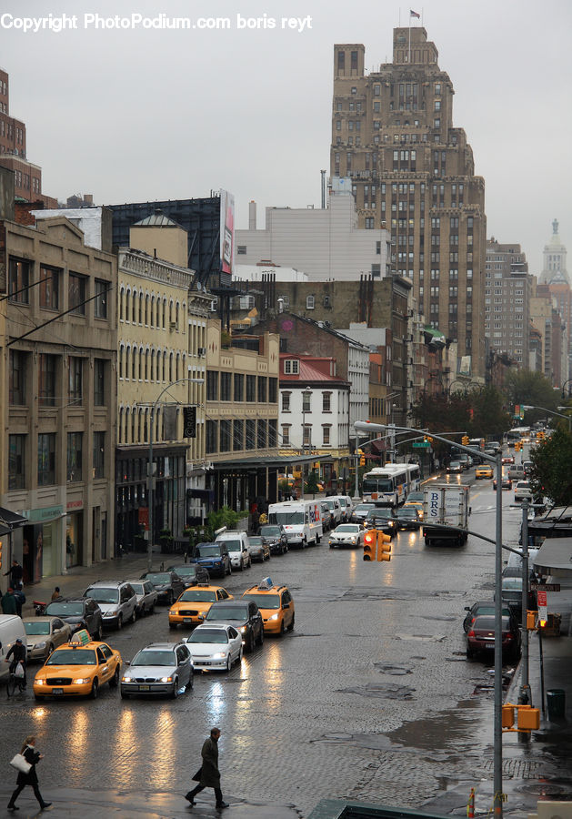 Automobile, Car, Vehicle, City, Downtown, Cab, Taxi