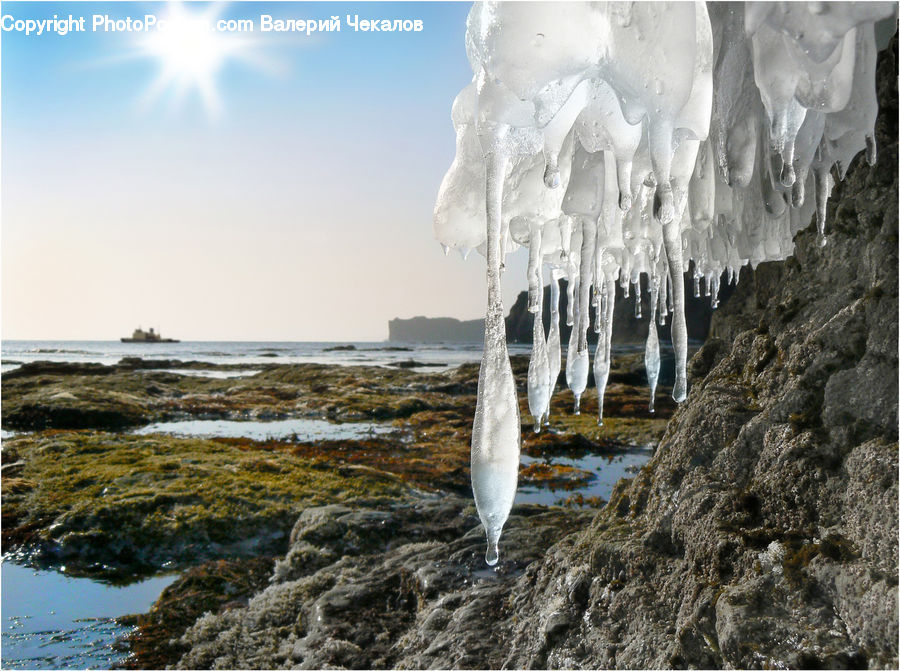 Ice, Icicle, Snow, Winter, Outdoors, Field, Grass