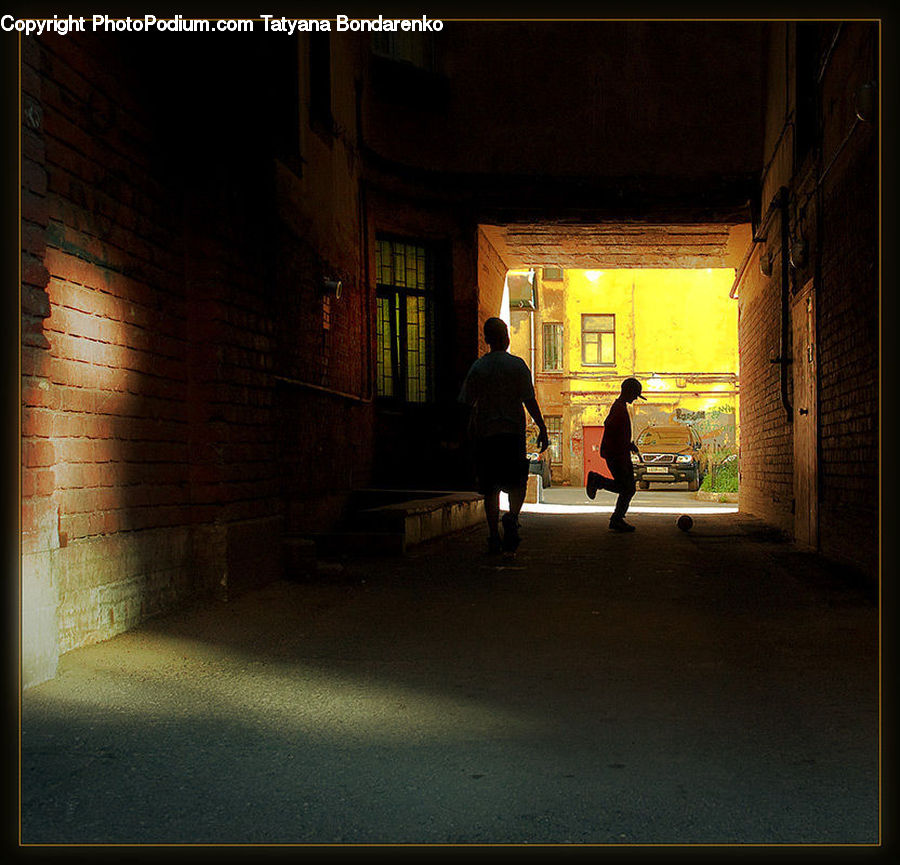 Bench, Alley, Alleyway, Road, Street, Pedestrian, Person