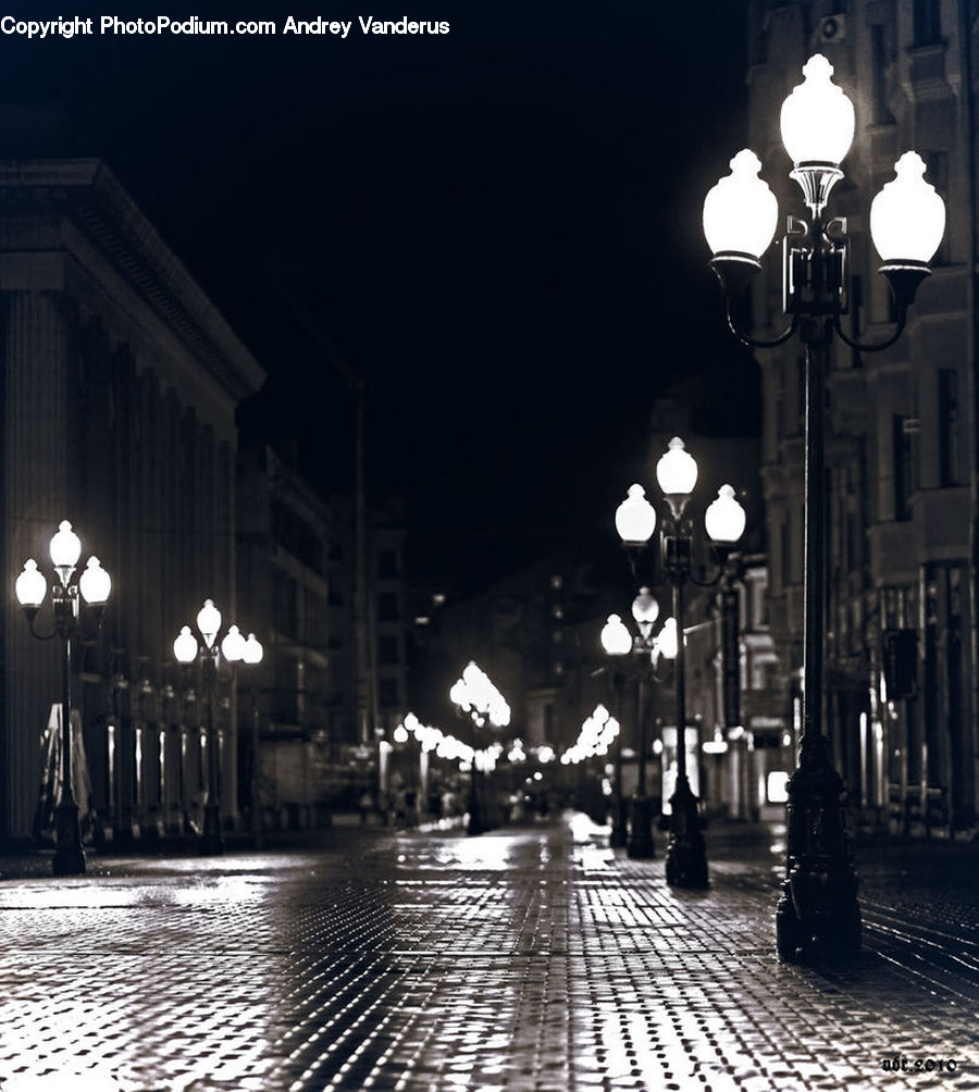 Lighting, Architecture, Downtown, Plaza, Town Square, Cobblestone, Pavement