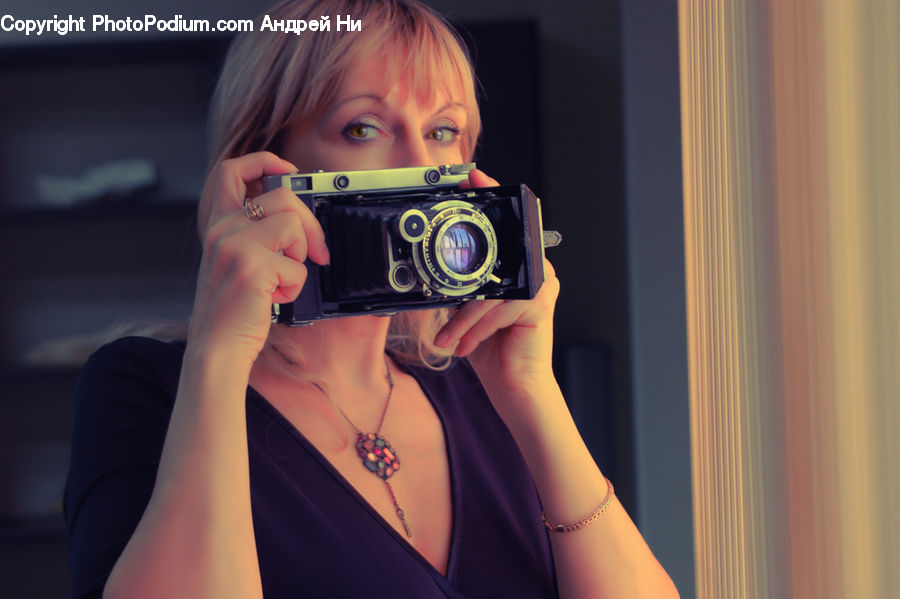 People, Person, Human, Blonde, Female, Woman, Camera
