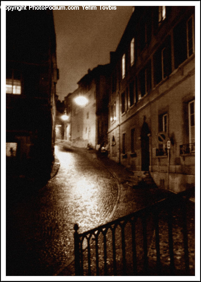Cobblestone, Pavement, Walkway, Silhouette, Brick, Road, Street