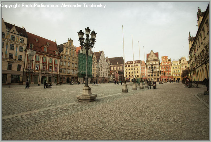 Architecture, Downtown, Plaza, Town Square, Town, Castle, Mansion