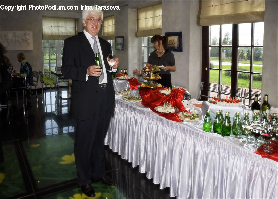 Human, People, Person, Window, Bottle, Buffet, Cafeteria