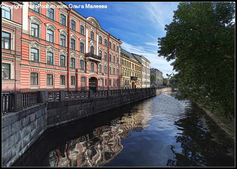 Canal, Outdoors, River, Water, Apartment Building, Building, High Rise