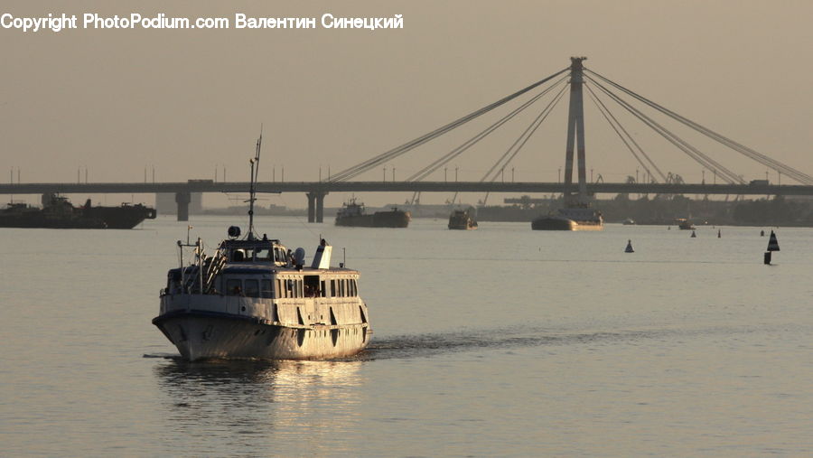 Cruise Ship, Ferry, Freighter, Ship, Tanker, Vessel, Bridge