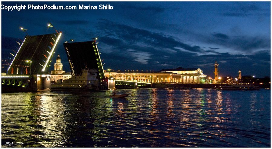 Night, Outdoors, Ship, Vessel, Boat, Watercraft, City