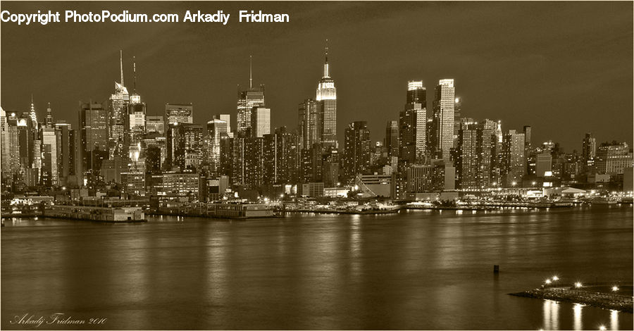 City, Downtown, Urban, Metropolis, Building, Waterfront, High Rise