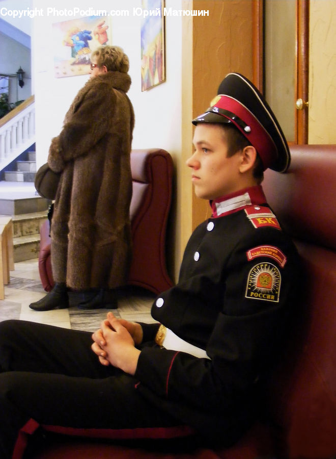 People, Person, Human, Couch, Furniture, Captain, Officer