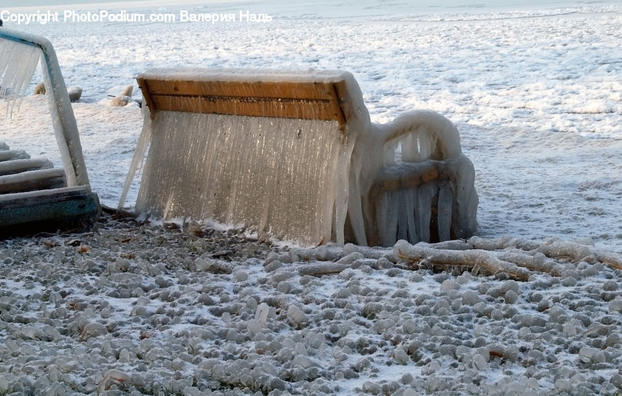 Ice, Outdoors, Snow, Chair, Furniture, Coast, Sea