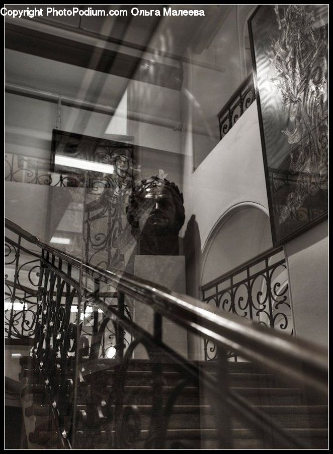 Banister, Handrail, Staircase, City, Downtown, Urban, Subway