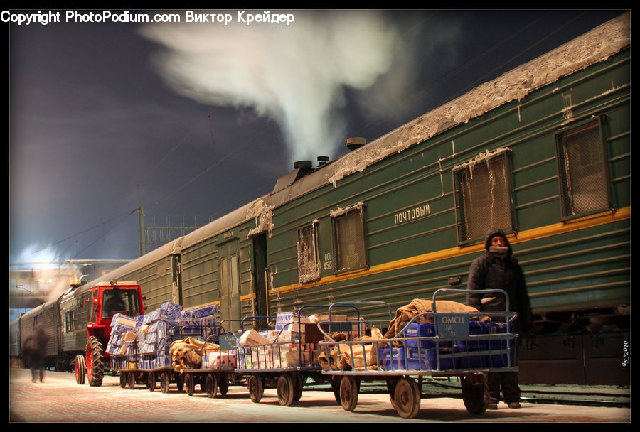 Train, Vehicle, Truck, Freight Car, Shipping Container, Engine, Machine