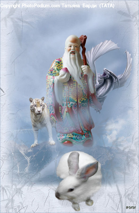 Art, Porcelain, Pottery, Animal, Mammal, Tiger, Ornament