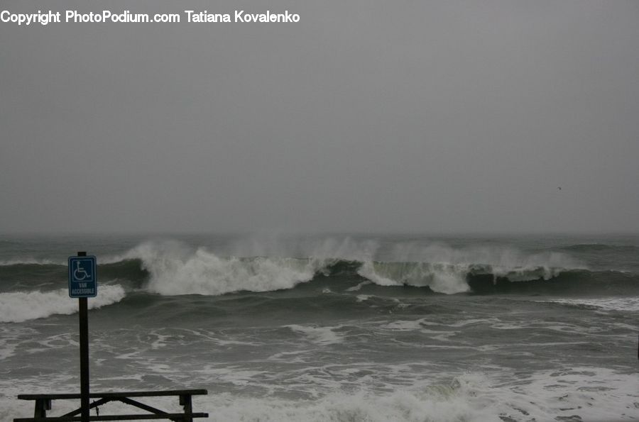 Outdoors, Sea, Sea Waves, Water, Pole, Coast