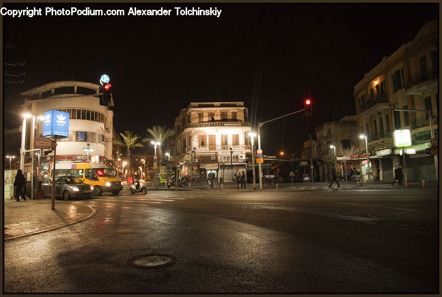 Intersection, Road, Street, Town, City, Downtown, Metropolis