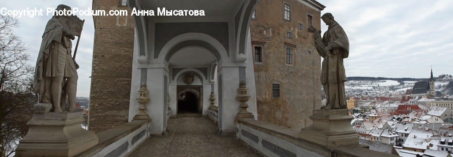 Building, Downtown, Town, Art, Sculpture, Statue, Corridor