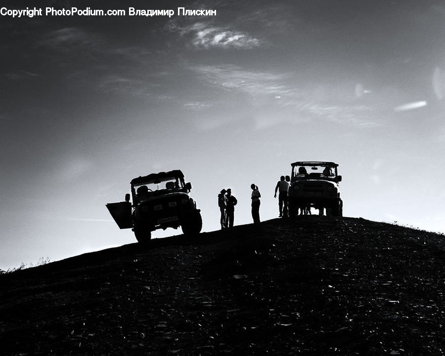 Car, Jeep, Vehicle, Silhouette, Bulldozer, Tractor, Coal