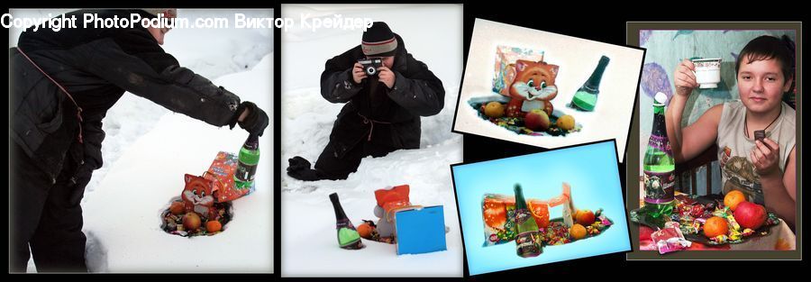 Collage, Poster, People, Person, Human, Bottle, Piste