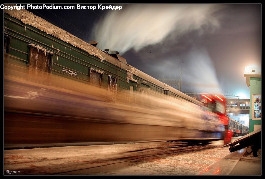 Train, Vehicle, Boardwalk, Deck, Path, Sidewalk, Walkway