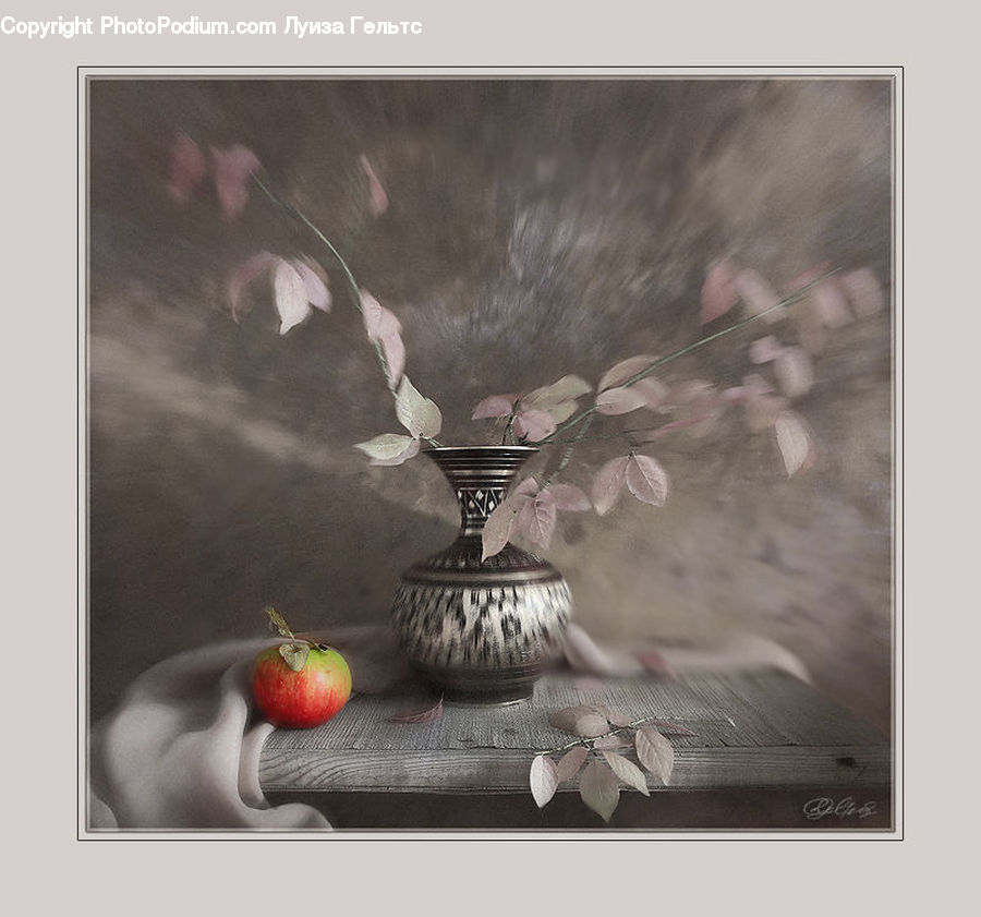 Apple, Fruit, Table, Tabletop, Glass, Goblet