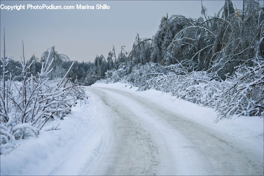 Ice, Outdoors, Snow, Landscape, Nature, Scenery, Dirt Road