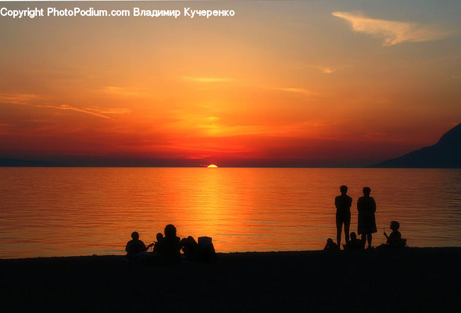 Silhouette, Dawn, Dusk, Red Sky, Sky, Sunrise, Sunset