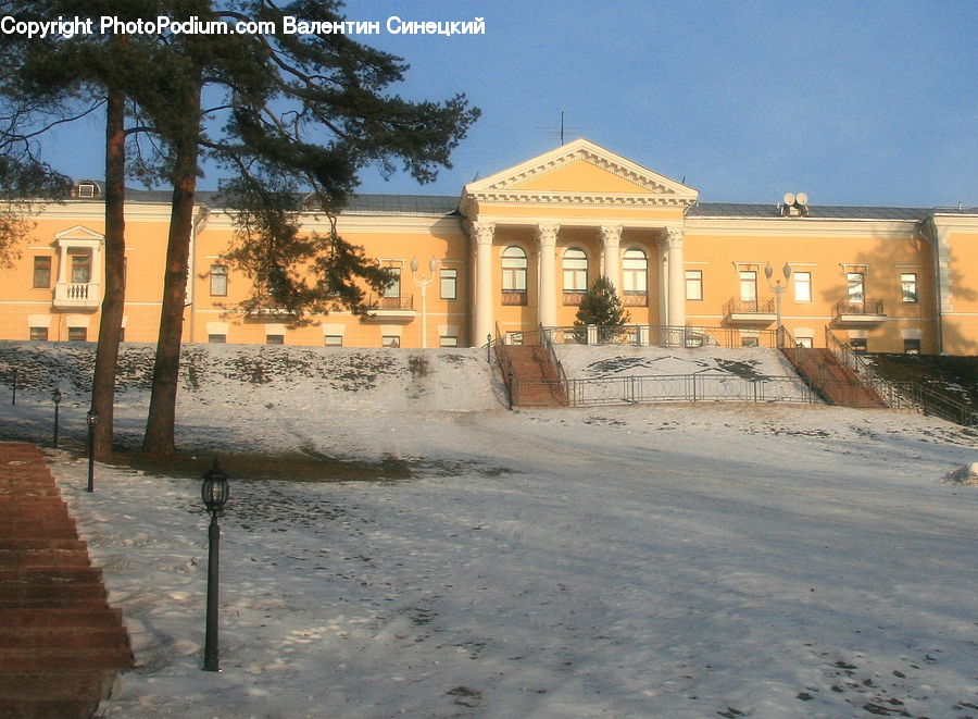 Building, Housing, Villa, Architecture, Mansion, Campus, Downtown